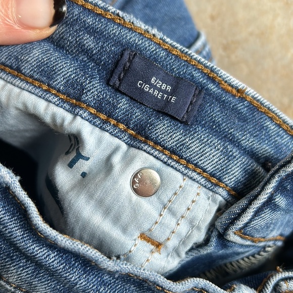 Gap Distressed Ripped Cigarette High Waist Skinny Ankle Jeans - Picture 5 of 10